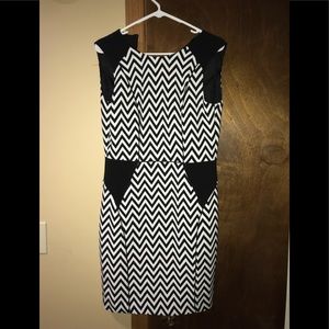 H&M black and white chevron dress